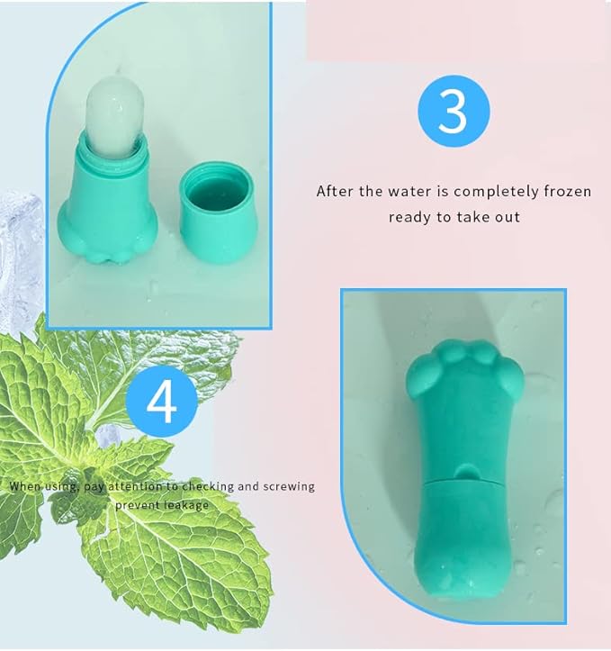 Cute Cat Paw Shape Ice Mold Holder For Face, Ice Contour Face Roller Cubes, Care For Face And Eye Skin, Reduce Dry Skin, Gift For Her （Colourful）