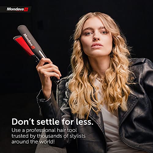 Professional | Ceramic Tourmaline Flat Iron Hair Straightener 1¼" | (Dual Voltage) | (Adjustable Temperature Digital Technology) | Straighten & Style Wild Hair in Under (8 Min)