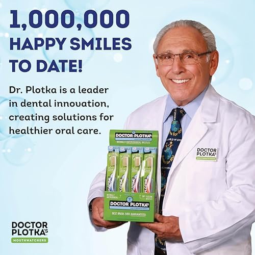 MOUTHWATCHERS Soft Flossing Toothbrushes for Adults, Value 8 Pack, Ultra Clean Manual Toothbrush Set for Sensitive Teeth & Gums, by Dr. Plotka, Assorted Colors