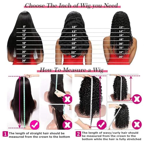 Glueless Wigs Human Hair Pre Plucked Pre Cut Wear and Go Glueless Wig for Beginners Bob Wig Human Hair 180% Density Deep Wave Curly Lace Front Wig 12 Inches Natural Black