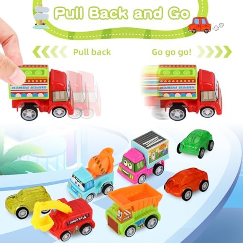Bath Bombs for Kids with Surprise Toys Inside, 9 Pack Pull-Back Car Bath Bombs Gift Set for Boys Girls Birthday Easter Egg Xmas, Bubble Kids Safe Bath Fizzy Ball with 3 Multifunctional Vehicles Cars