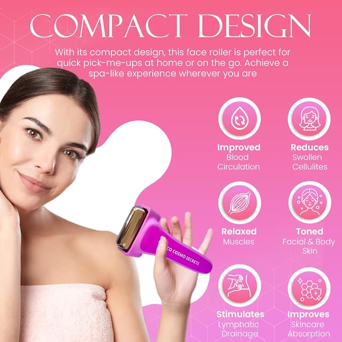 Ice Face Roller for Women - Face & Eye Puffiness Relief - Anti-Aging Skin Care for Wrinkles Stainless Steel Gadget for Radiant Skin