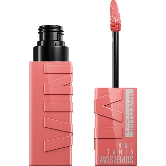 MAYBELLINE Super Stay Vinyl Ink Longwear No-Budge Liquid Lipcolor Makeup, Royal Deep Wine Red and Charmed Pink, 0.14 fl oz, 1 Count