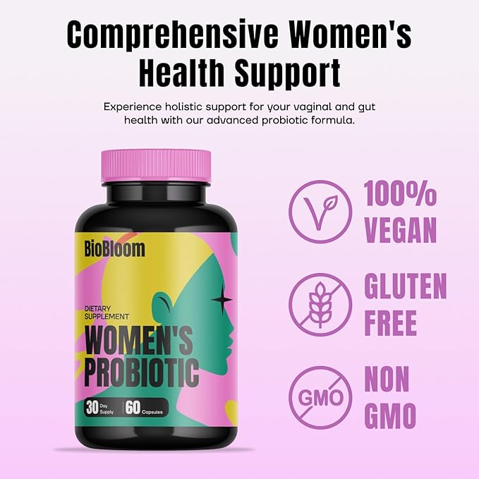 BioBloom Vaginal Probiotics for Women | pH Balance with Prebiotics & Lactobacillus Probiotic Blend Women's Vaginal Health Supplement | Promote Healthy Vaginal Odor & Flora (30 Servings)