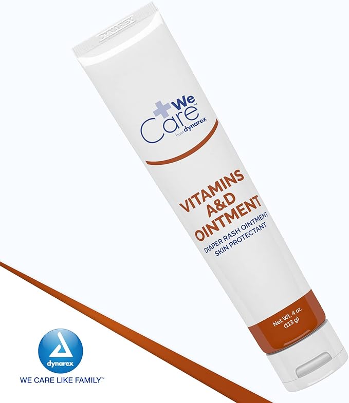 Dynarex Vitamins A & D Ointment, Ointment with Vitamin A and Vitamin D for Body Chaffing, Diaper Rash, Cuts, 6 Boxes of 144 5g Packs