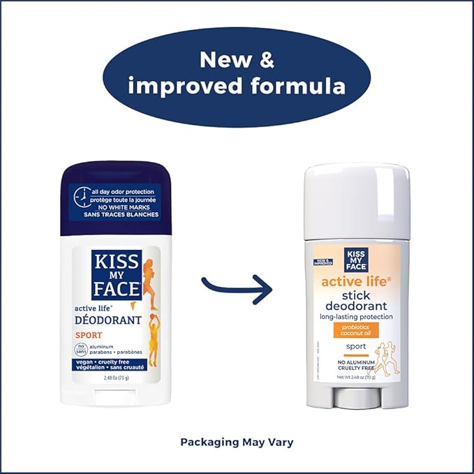 Kiss My Face Active Life Natural Deodorant, Sport, 2.48 oz Stick (Pack of 36) (Model: 028367839415)