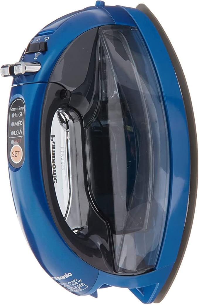 Panasonic Blue 360 Freestyle Cordless Iron NI-WL602 - Portable Steamer for Clothes with Ceramic Charging Base, Vertical Steam Irons, Compact Heavy Duty Press Ironing Machine, 1500 Watts