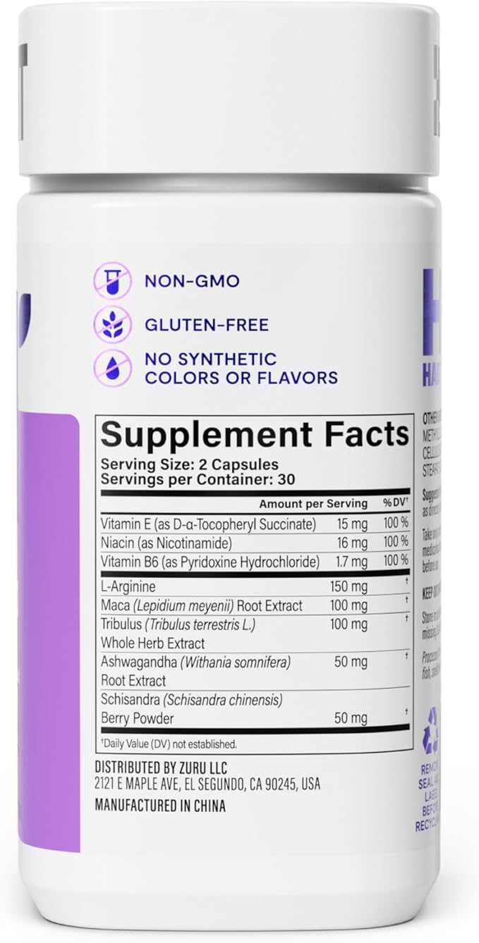 Habit Libido Supplement (60 Capsules) - New Look, Natural Aphrodisiac Blend with Maca, Ashwagandha L-Arginine, Supports Energy and Performance, Vegan, Non-GMO (1 Pack)