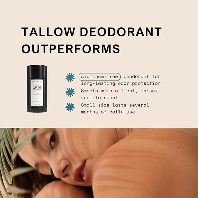 Tallow Deodorant - Aluminum-Free - Long Lasting - 100% Grass-Fed Tallow Deodorant with Arrowroot - Unisex
