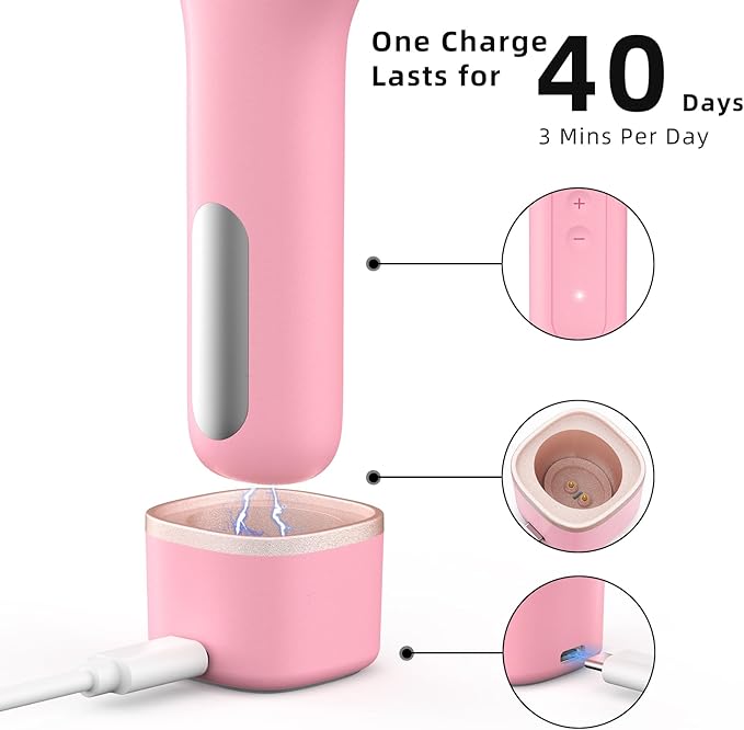 Facial Cleansing Brush Portable Waterproof Rechargeable Face Wash Brush, Electric Deep Cleaning for Men & Women (Pink)