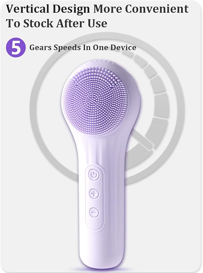 Facial Cleansing Brush face Scrubber Waterproof and Rechargeable Face Scrub Brush for Men & Women, Electric Silicone Face Scrubber for Facial, Electric Deep Cleaning, Exfoliating and Massaging