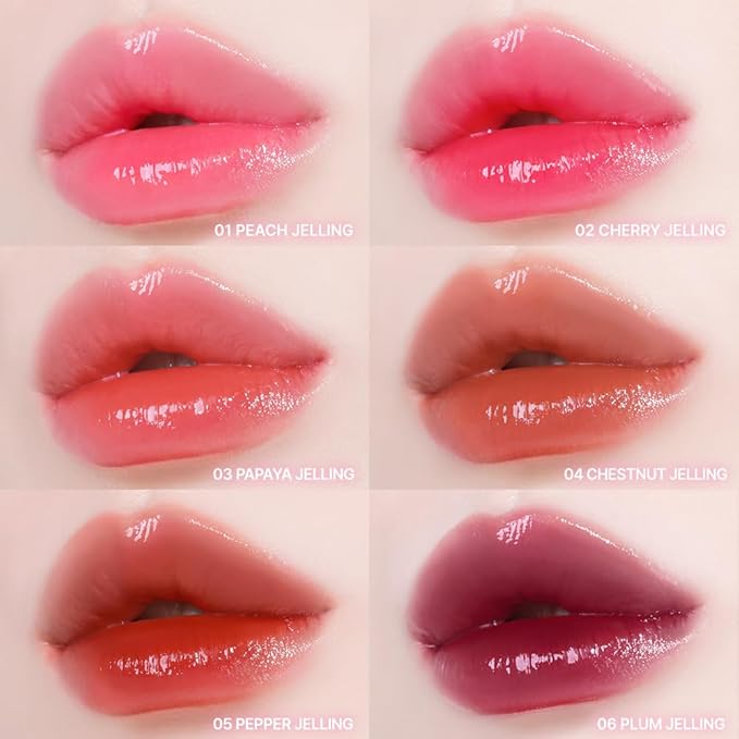 YNM Heart Jelling Tint (03 PAPAYA JELLING, 0.09 oz) Silicone Lip Brush Included, K-Beauty, Non-Sticky, Moisturizing, Smudge-Proof, Korean Lip Tint, Long-Lasting, Vivid Color