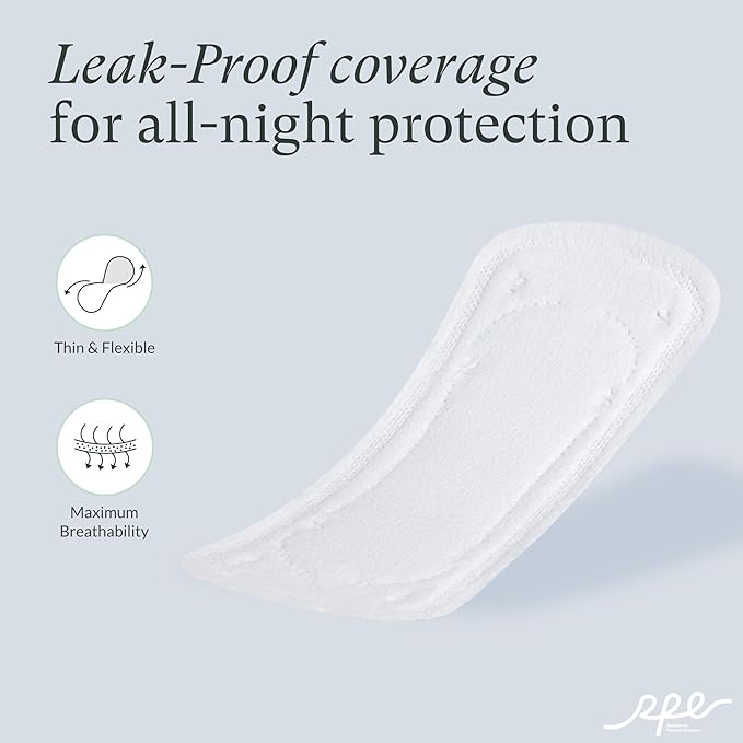 100% Organic Long Panty Liners for Women - 96ct, Ultra Thin Cotton Cover, Light Absorbency, Unscented Barely There Pantiliners (Long Liner, Size 2, 96ct)