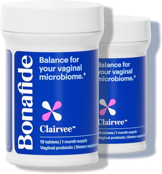 Bonafide Clairvee Vaginal Probiotic for Relief from Odor, Itching, & Discharge. — 2-Month Supply (30 Capsules)