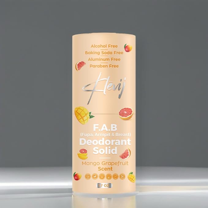 All Natural Mango Grapefruit Scented F.A.B. Deodorant | 1.7 oz For Fupa, Armpit, and Breast | Aluminum-Free, Alcohol-Free, Organic