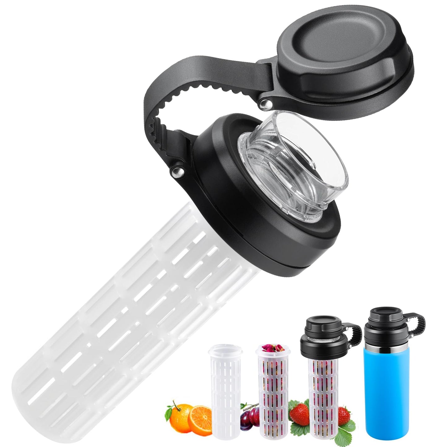 RRegeny Cold Brew Coffee Filter with Pour Spout Lid for Hydro Flask Wide Mouth, Replacement Lids Compatible with Hydro Flask 18 32 40 oz Wide Mouth, Wide Mouth Lid Chug Cap Accessories