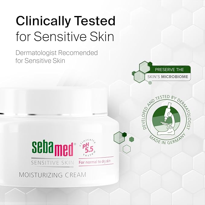 SEBAMED Moisturizing Face Cream for Sensitive Skin Antioxidant pH 5.5 Vitamin E Hypoallergenic 2.6 Fluid Ounces (75mL) Ultra Hydrating Dermatologist Recommended Moisturizer (Pack of 5)
