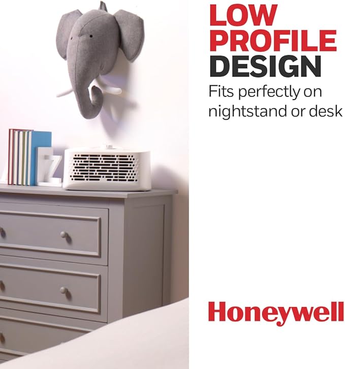 Honeywell Air Purifiers for Home Bedroom, Living Room, Kitchen & Dorm Room (100 sq ft), Dual Action Air Filter Helps Capture Dust, Pollen, Pet Dander & Smoke, HHT270, Tabletop, White
