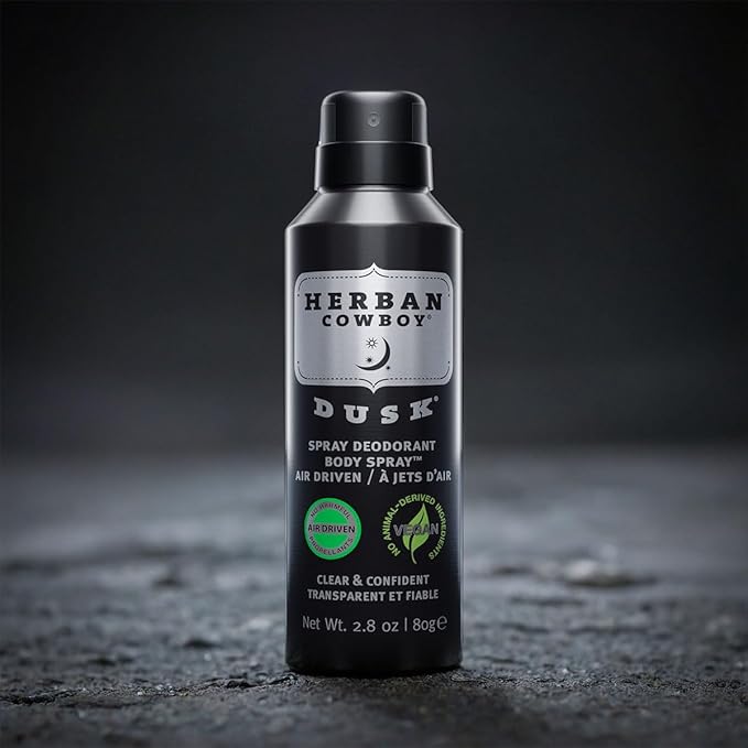 Herban Cowboy Dusk Body Spray Deodorant with Hints of Cedar, Lavendar, Lime, and Sandalwood (2.8 oz)