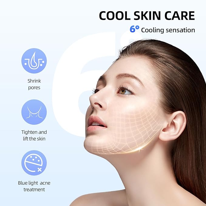 Facial Massager Skin Tightening,4 in 1 Facial Massager with Cold & Warm Mode at Home