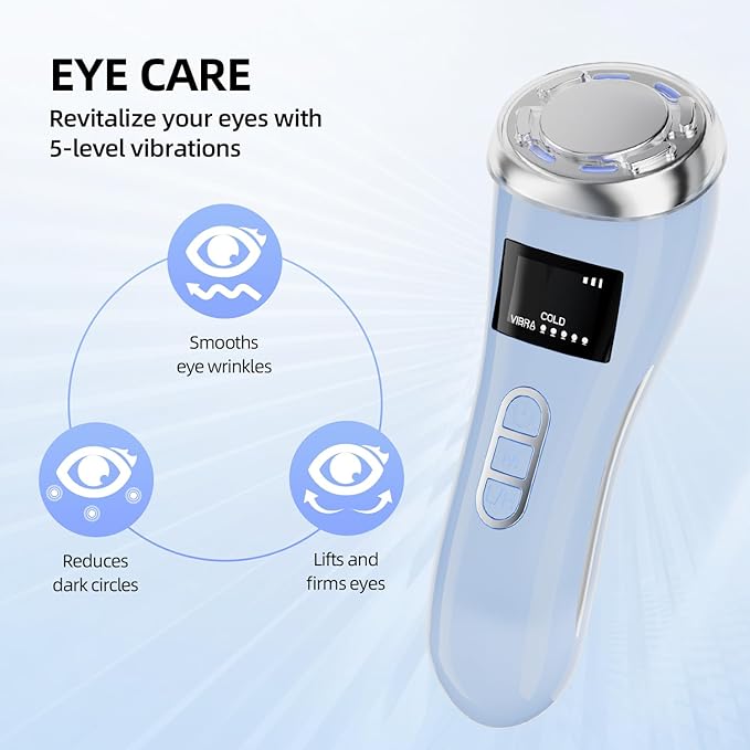 Facial Massager Skin Tightening,4 in 1 Facial Massager with Cold & Warm Mode at Home