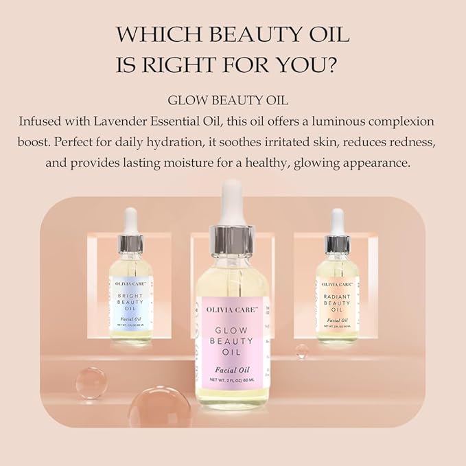 Olivia Care Facial Oil For Glowing Skin Infused with Rosehip, Safflower, Vitamin E & Lavender Essential Oil - Moisturize, Calms, Clear Pores & Antioxidants, Helps in Removing Acne scars