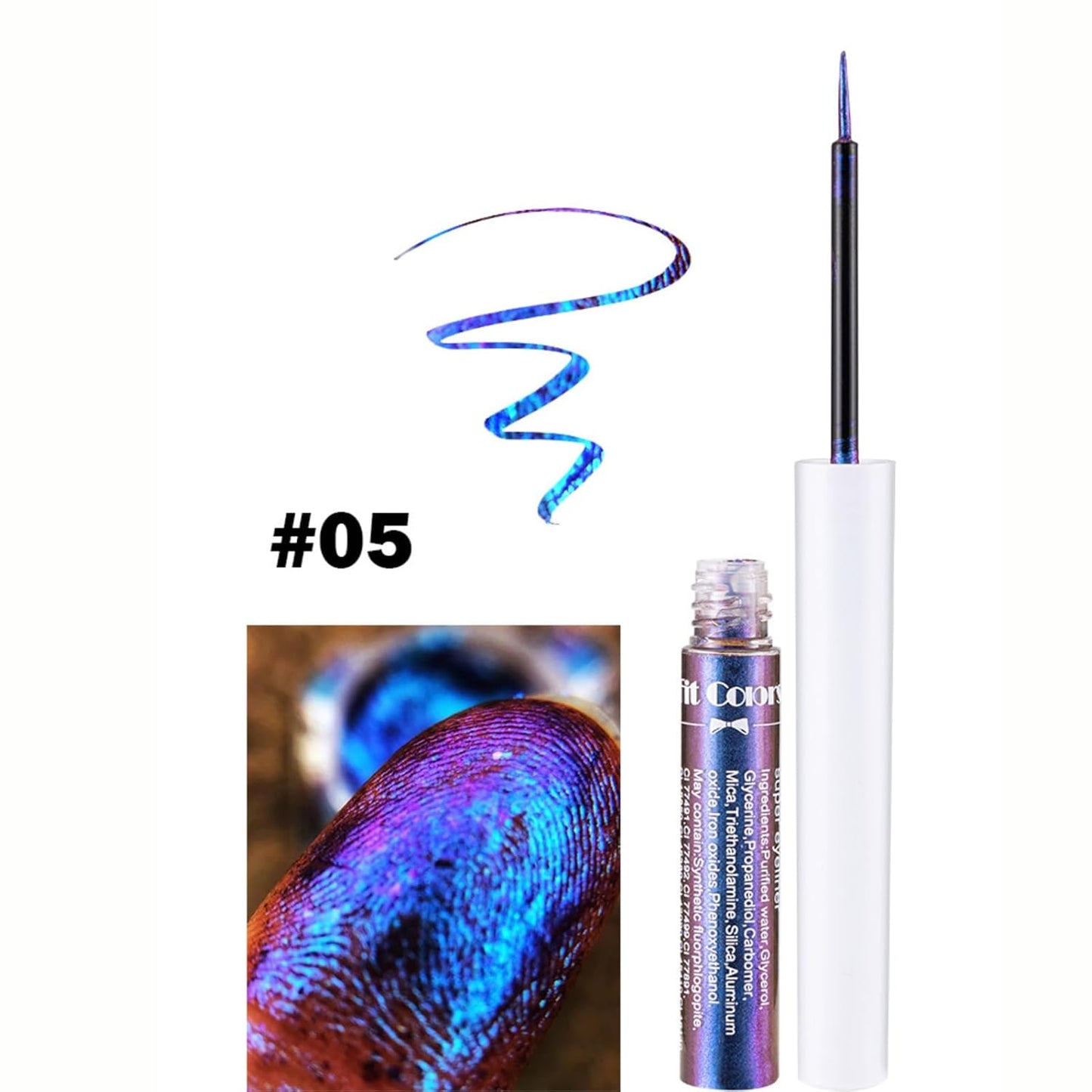 Corlo Glitter liquid eyeliner waterproof, Metallic Intense Color Shifting Colorful Gold Eyeliner, Eyeliner Gel MultiColor Highly Pigmented Gift Kit for Women and Girls (01)