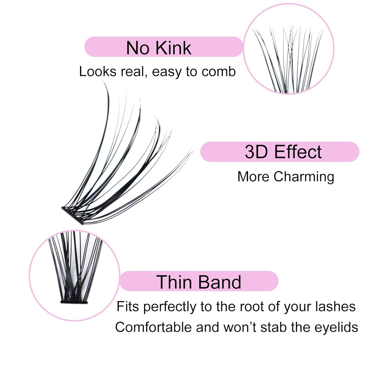 Lash Clusters LAUBESS Individual Lashes Waterproof Eyelash Clusters Mixed Tray Cluster Eyelash Extensions Soft Cluster Lashes for Beginners(20D-0.10D-9-16)