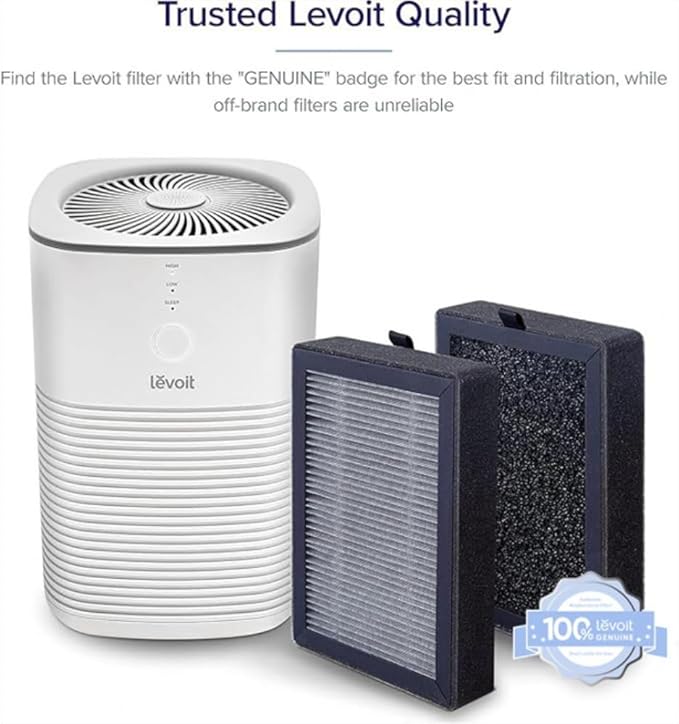 LEVOIT LV-H128 Air Purifier Replacement, 3-in-1 Pre-Filter, Capture Dust Smoke Pollen, Activated Carbon, 3-Stage Filtration System, 2 Piece Set, LV-H128-RF, 1 Pack