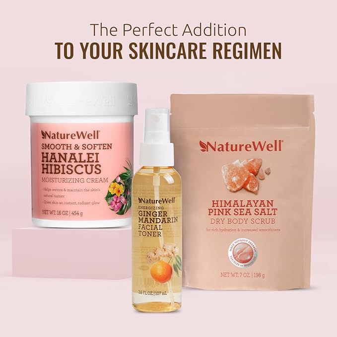 NATURE WELL Hanalei Hibiscus Smooth & Soften Moisturizing Cream For Face & Body, Infused With Natural Oils & Extracts, Restores Skin Moisture Barrier, 16 Oz.
