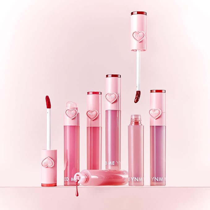YNM Heart Jelling Tint (02 CHERRY JELLING, 0.09 oz) Silicone Lip Brush Included, K-Beauty, Non-Sticky, Moisturizing, Smudge-Proof, Korean Lip Tint, Long-Lasting, Vivid Color