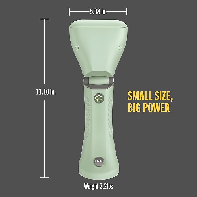 Conair Handheld Garment Steamer for Clothes - Power Steam: Small Size, Big Power - Great for Home, Office, or Travel with Dual Voltage for Worldwide Use, Mint Green