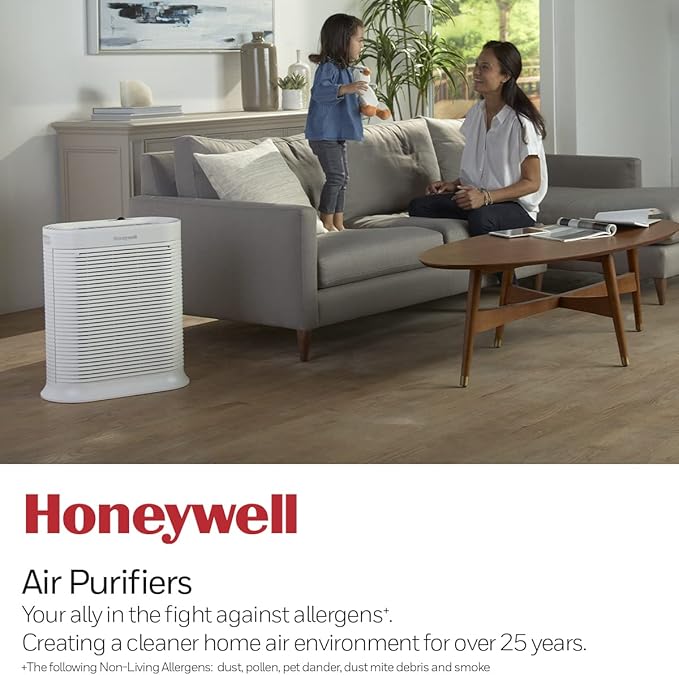 Honeywell AllergenPlus HEPA Air Purifier, Airborne Allergen Reducer for Extra Large Rooms, Reduces Allergens, Smoke, Wildfire Smoke, Pollen, Pet Dander and More, White, HPA304