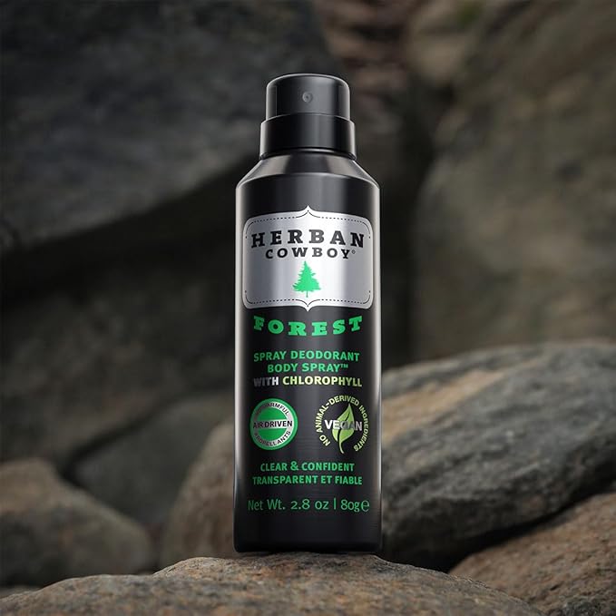Herban Cowboy Dry Spray Deodorant Dusk – 2.8 oz Men’s Dry Spray Deodorant Enhanced with Parsley, Rosemary & Sage No Parabens, No Phthalates & Certified Vegan (3121) (1 Pack, Forest)