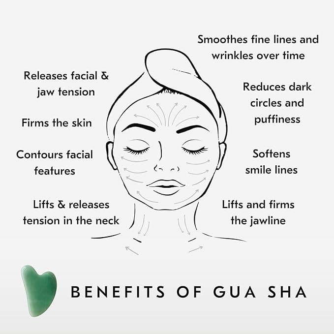Mount Lai Jade Gua Sha Facial Tools – The Stone of Eternal Youth – Face & Body Guasha Tools for Self-Care, Massager for Sculpting, Muscle Tension Relief & Puffiness Reduction