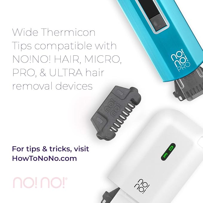 no!no! Hair Removal Kit Thermicon Tip Refill Pack (Wide Tip) for Legs, Back, Arms and Chest - 3 Count