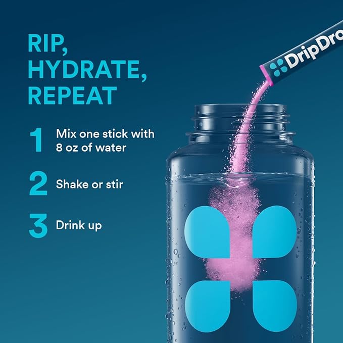 DripDrop Hydration Packets - Bold Variety Pack - Single Serve Electrolytes Powder Drink Mix - Watermelon, Berry, Lemon, Orange - Non-GMO, Gluten Free, Vegan - 192 Sticks