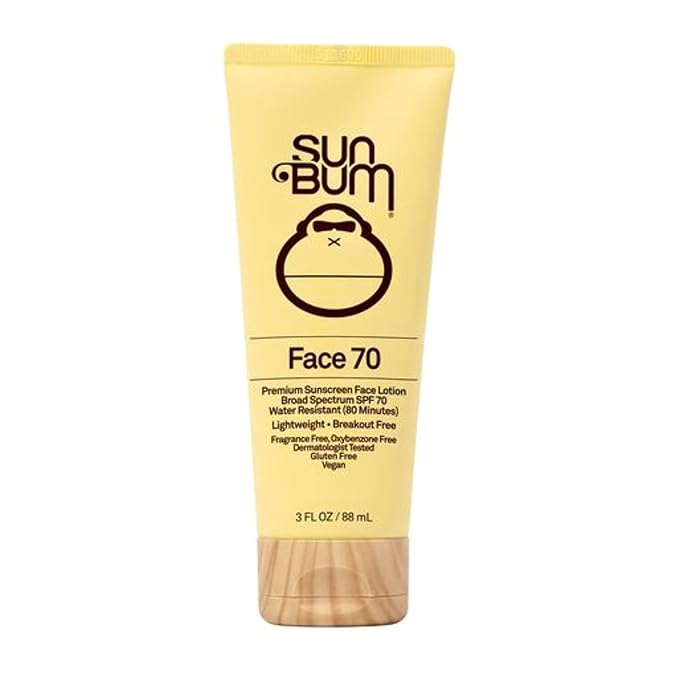 Sun Bum Original SPF 70 Sunscreen Face Lotion - Broad Spectrum Moisturizing Facial Sunscreen with Vitamin E - Hawaii 104 Act Compliant (Made without Octinoxate & Oxybenzone) - Travel Friendly - 3 oz