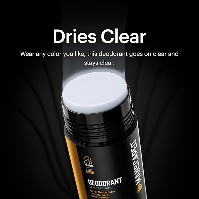 MANSCAPED® UltraPremium Deodorant, Aluminum-Free Clear Formula, Soft and Comfortable with Cologne-Quality Fragrance for Under Arm Odor Protection, 2.65 oz Stick (1 Pack)