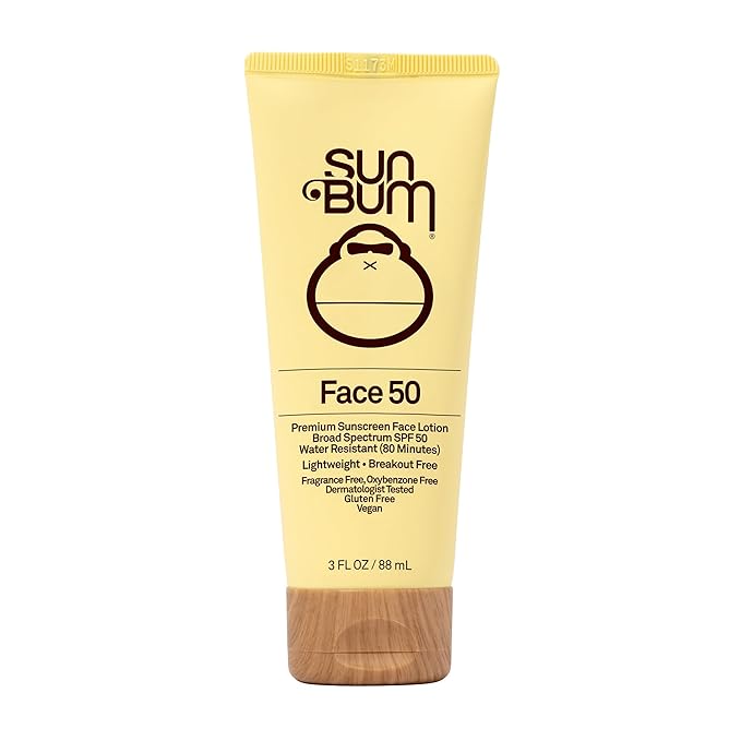 Sun Bum Original SPF 50 Sunscreen Face Lotion - Broad Spectrum Moisturizing Facial Sunscreen with Vitamin E - Hawaii 104 Act Compliant (Made without Octinoxate & Oxybenzone) - Travel Friendly - 3 oz