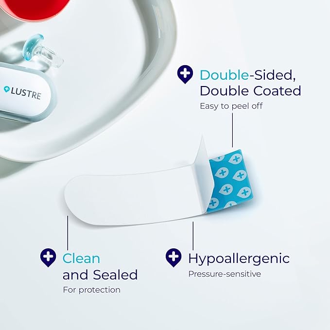 LUSTRESTRIPS - 30 Adhesive & Pressure Sensitive Strips for use with LUSTRE ClearSkin Devices | Skin Therapy | Hypoallergenic, Easy to Apply