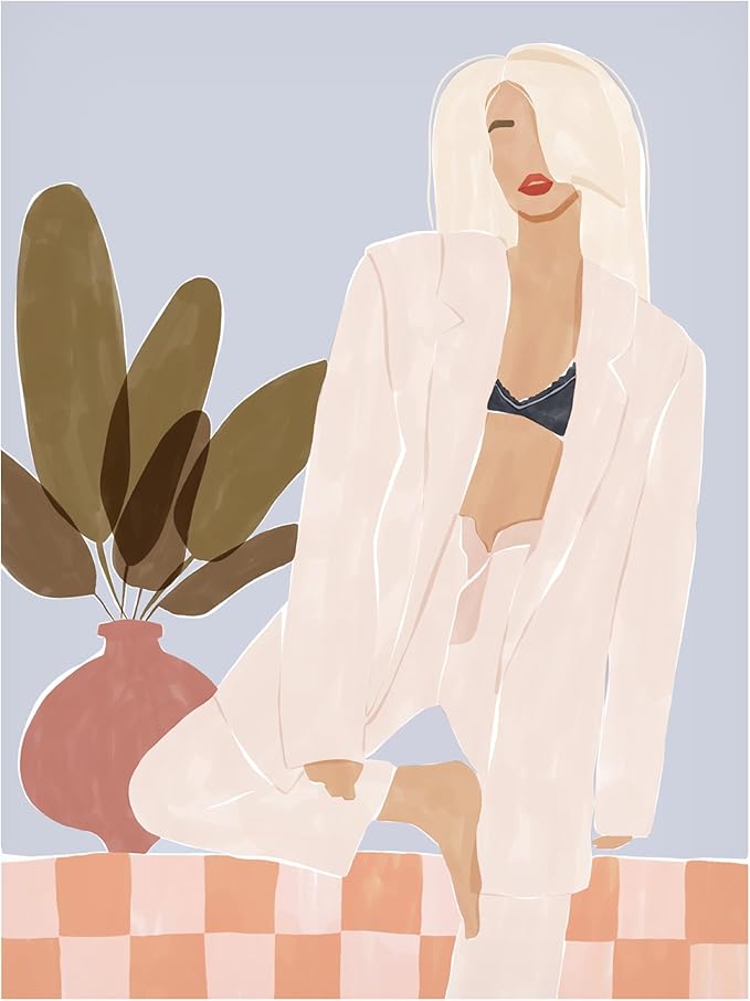 Trademark Fine Art Canvas Wall Art - Ivy Green Illustrations 'Too Lazy To Yoga' Wall Art for Living Room, Bedroom, or Office Décor