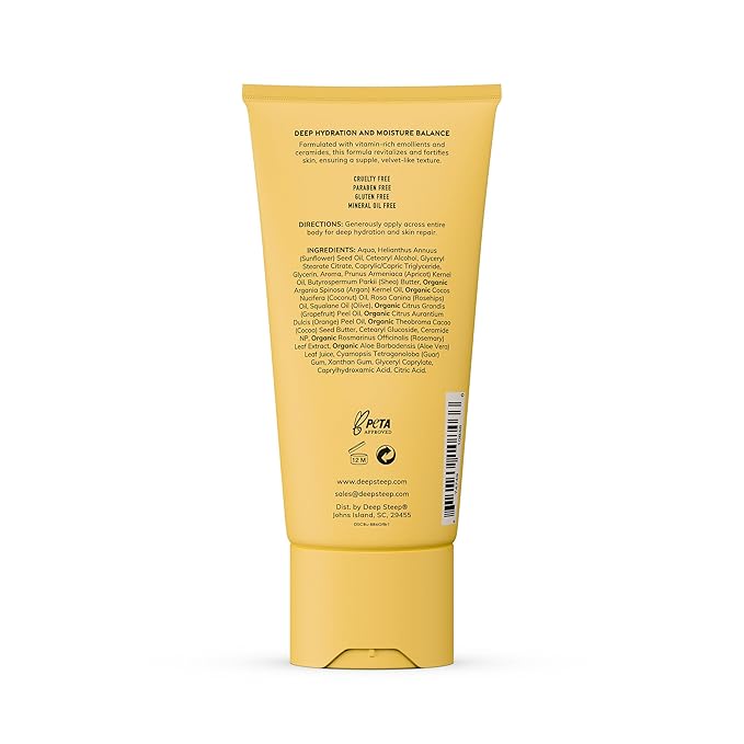 Deep Steep Body Butter with Ceramides for Intense Moisture 6oz (6 Ounces (Pack of 1), Grapefruit Bergamot)