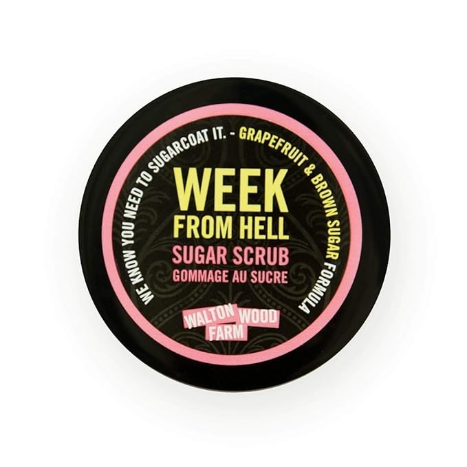 Walton Wood Farm Sugar Scrub (Week From Hell) Grapefruit and Brown Sugar Scent Vegan-Friendly and Paraben-Free 8 oz