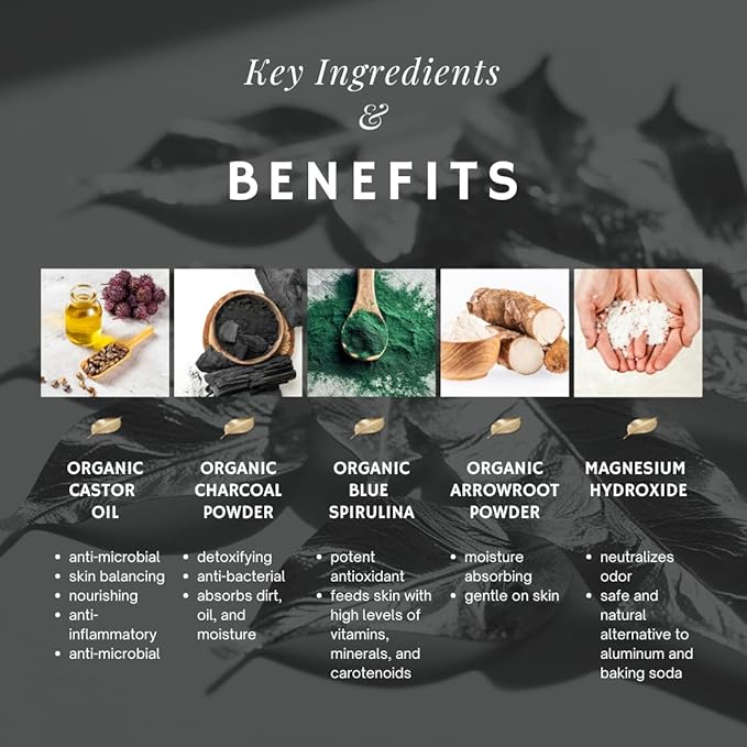 The Indigo Stick Natural Deodorant | Made in USA with Organic Ingredients | Aluminum-Free | 100% Vegan | Sandalwood Citrus Scent | Detoxifying Charcoal & Probiotic Odor Control Formula | 20% MORE