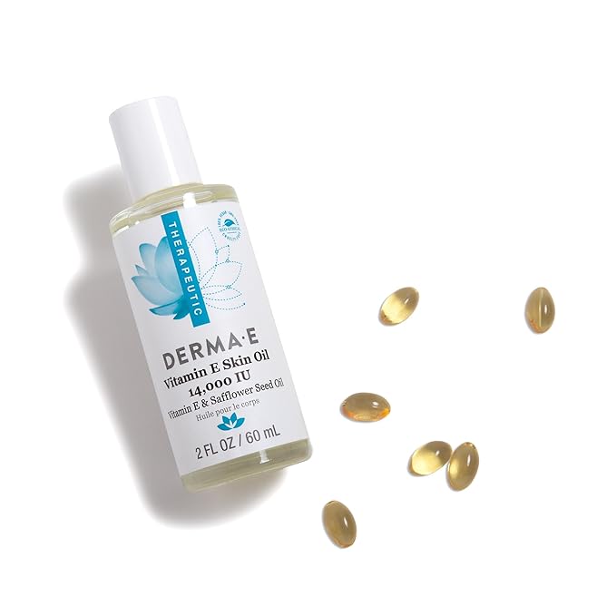 Derma E Vitamin C Serum with Hyaluronic Acid 2oz, Vitamin E Cream 12,000 IU 4oz, Vitamin E Face Oil 14,000 IU with Safflower Oil 2oz – Anti-Aging, Hydrating, Brightening Skincare Trio