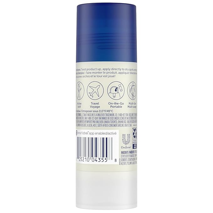 Vaseline All Over Body Balm Jelly Stick, Travel Size – Chafing Stick, Lotion for Extremely Dry Skin, Petroleum Jelly Sticks with Vitamin E for Glowing Skin, Unscented, 1.4 Oz Ea (Pack of 6)