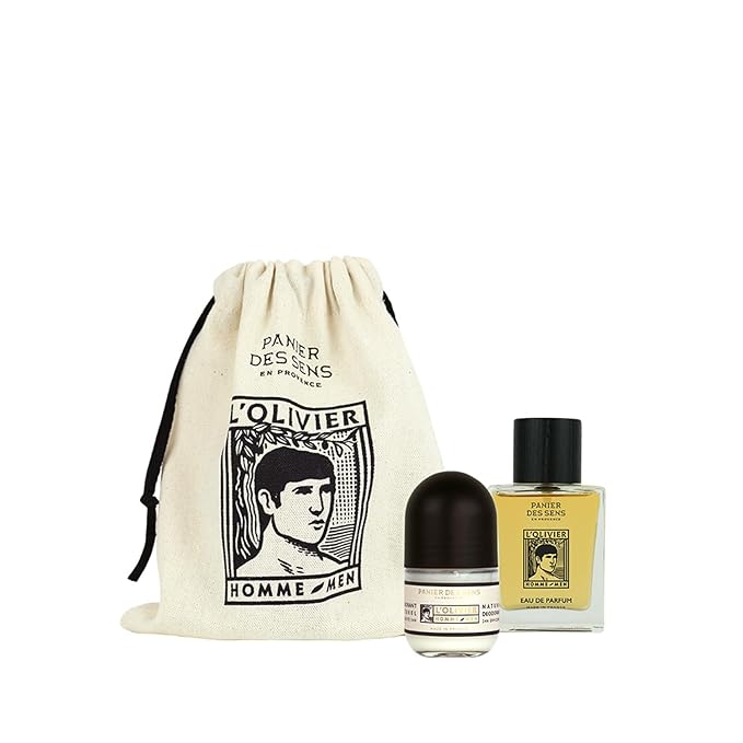 Panier des Sens Gift set for men L'Olivier - Perfume for Men + Natural Deodorant - Made in France up to 100% natural Ingredients