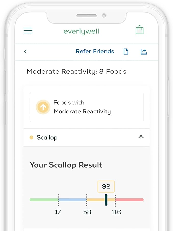 Everlywell Food Sensitivity Comprehensive Test - Learn How Your Body Responds to 204 Different Foods - at-Home Collection Kit - CLIA-Certified Labs - Ages 18+