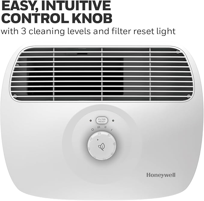 Honeywell Air Purifiers for Home Bedroom, Living Room, Kitchen & Dorm Room (100 sq ft), Dual Action Air Filter Helps Capture Dust, Pollen, Pet Dander & Smoke, HHT270, Tabletop, White